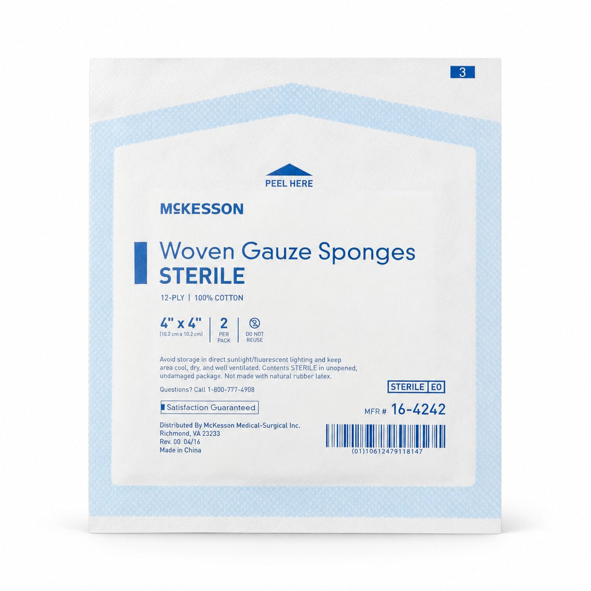 McKesson Sterile Gauze Sponges - 4 x 4 in 12-Ply (view 8)