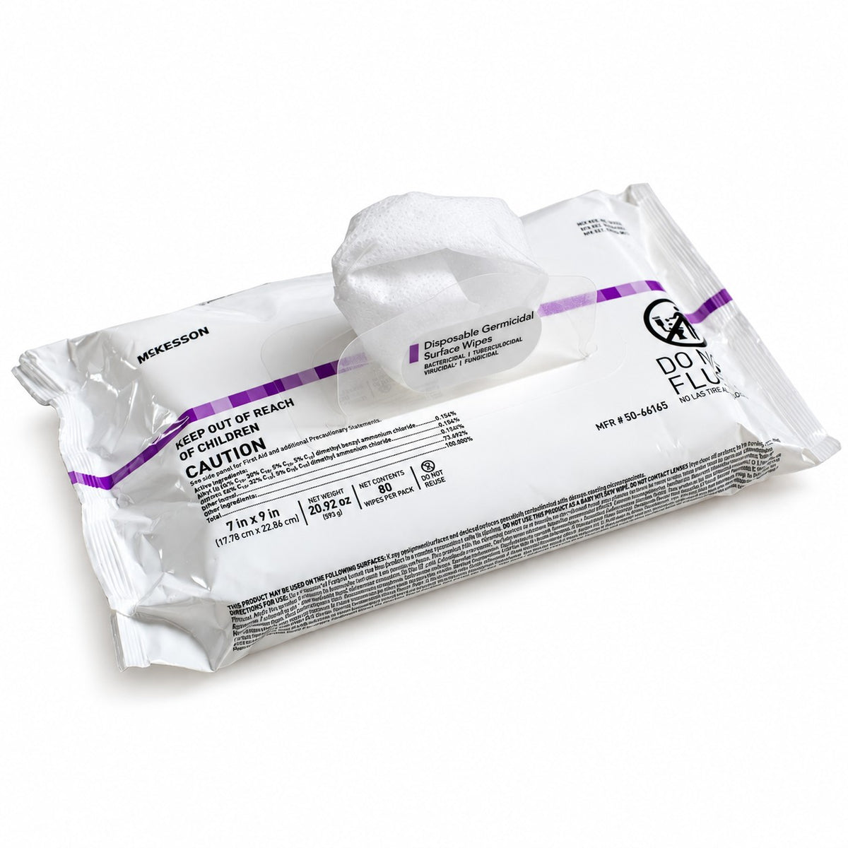 McKesson Germicidal Surface Disinfectant Wipes - 80 ct Soft Pack (view 1)
