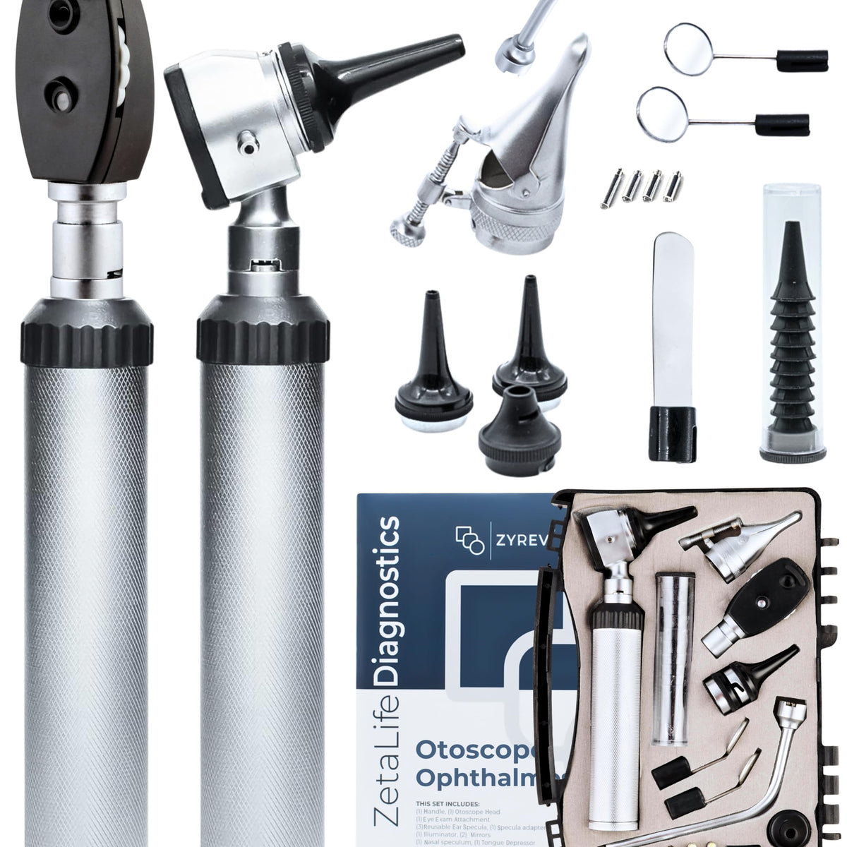 CYNAMED Premium LED Fiber Optic Otoscope Diagnostic ENT Set With Extra Bulb – ART-204