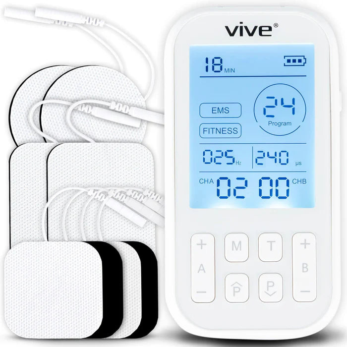 60 Mode TENS and EMS Unit with LCD Display – Rechargeable