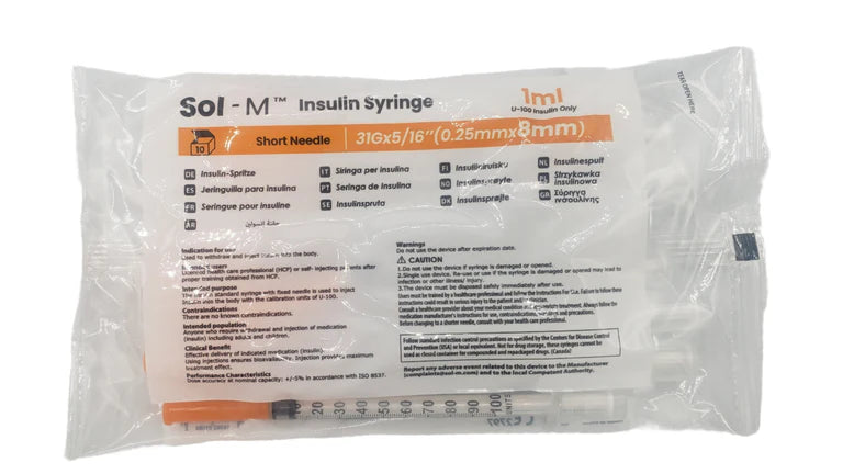 Insulin Syringes — 31G 5/16" (8 mm) .3 cc (100ct)