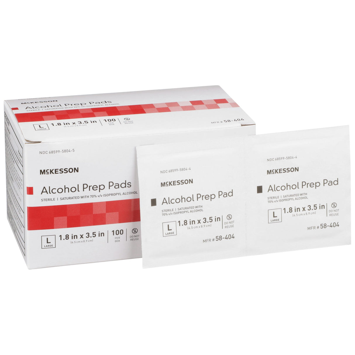 McKesson Alcohol Prep Pads – Sterile 70% Isopropyl Wipes for Injection Prep, Medium and Large Sizes
