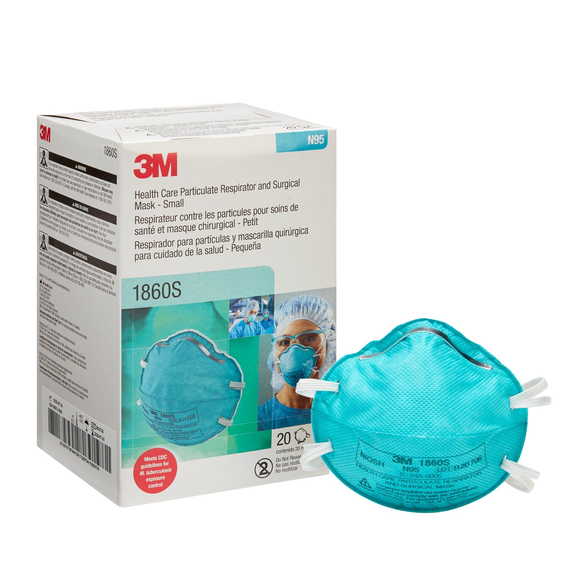 3M N95 1860 NIOSH 医療用微粒子サージカルマスク 12箱set 3M 1860 N95 Surgical Mask – Fluid Resistant, NIOSH Approved – The