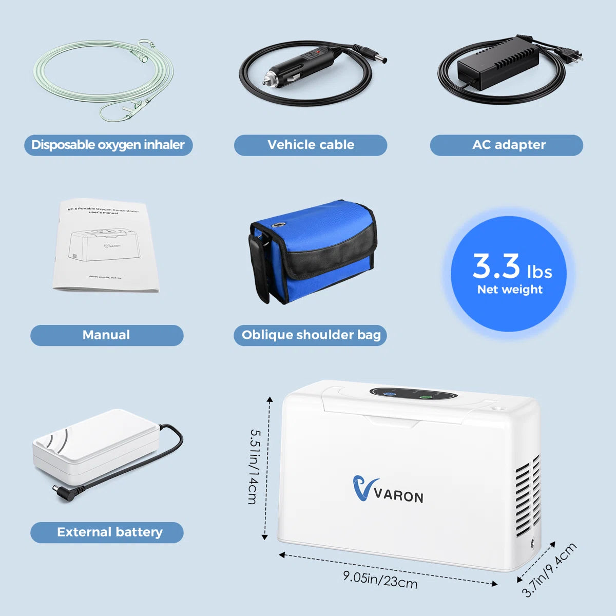 3L Portable Oxygen Generator – 33% Concentration, Lightweight for Home & Travel Use