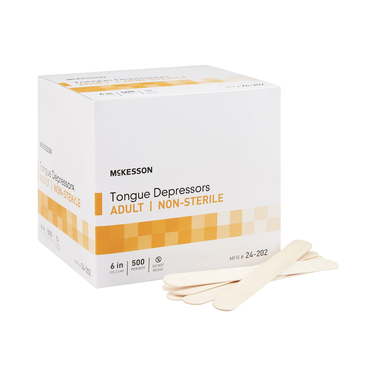 McKesson 6" Tongue Depressor – Unwrapped, Case of 5000