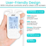 60 Mode TENS and EMS Unit with LCD Display – Rechargeable