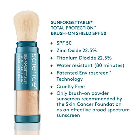 Colorescience Brush-On Shield SPF 50 mineral protection details
