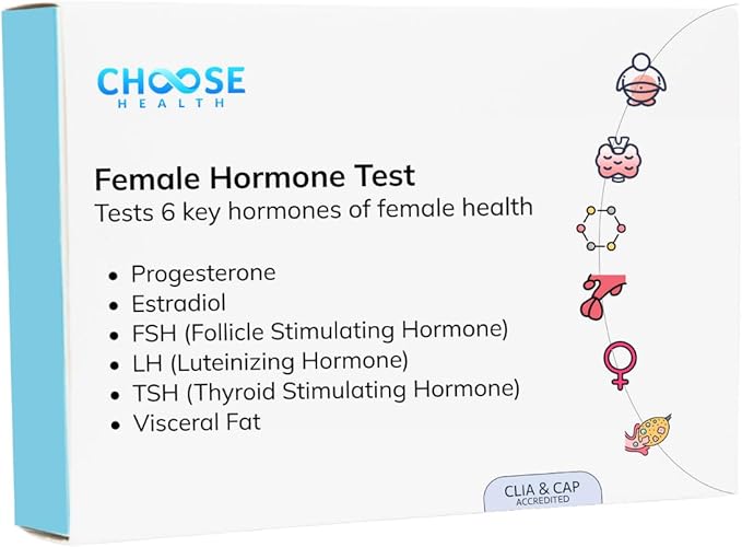 Choose Health Female Hormone Test Kit (6-in-1, Estrogen & Progesterone Panel)