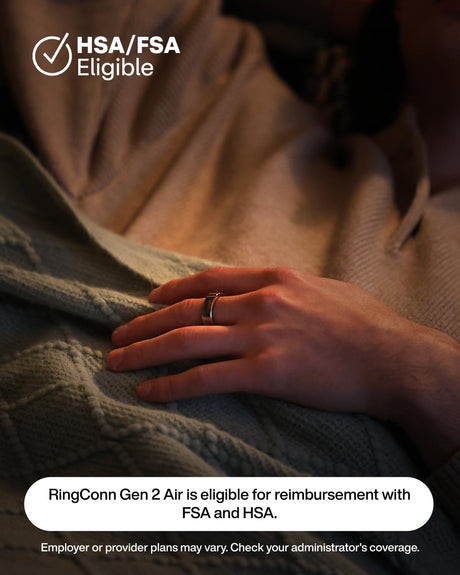 RingConn Gen 2 Air Smart Ring – Ultra-Thin AI Health Tracker (Sizes 6–14)