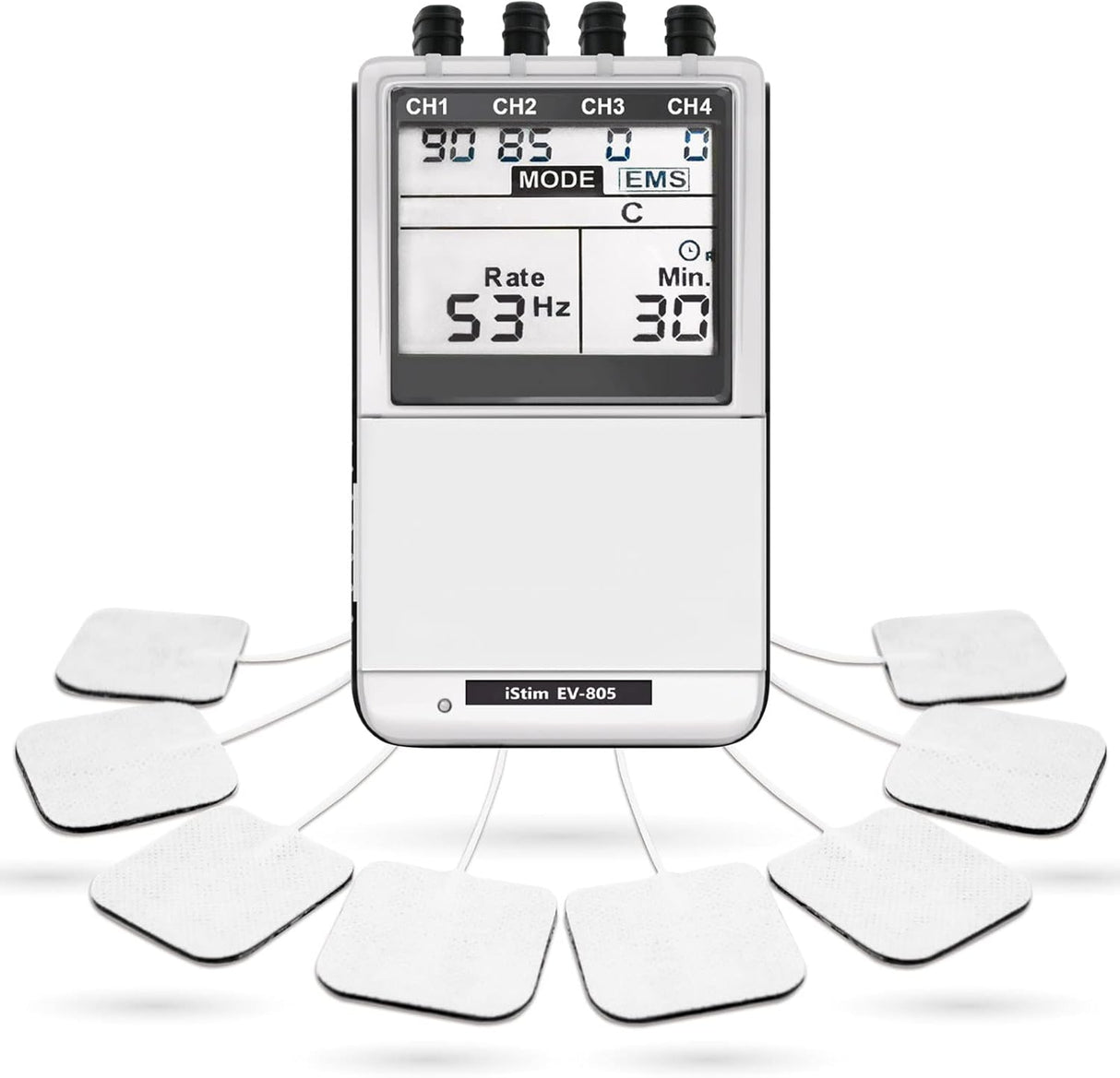 iSTIM EV-805 TENS EMS 4-Channel Rechargeable Combo Unit