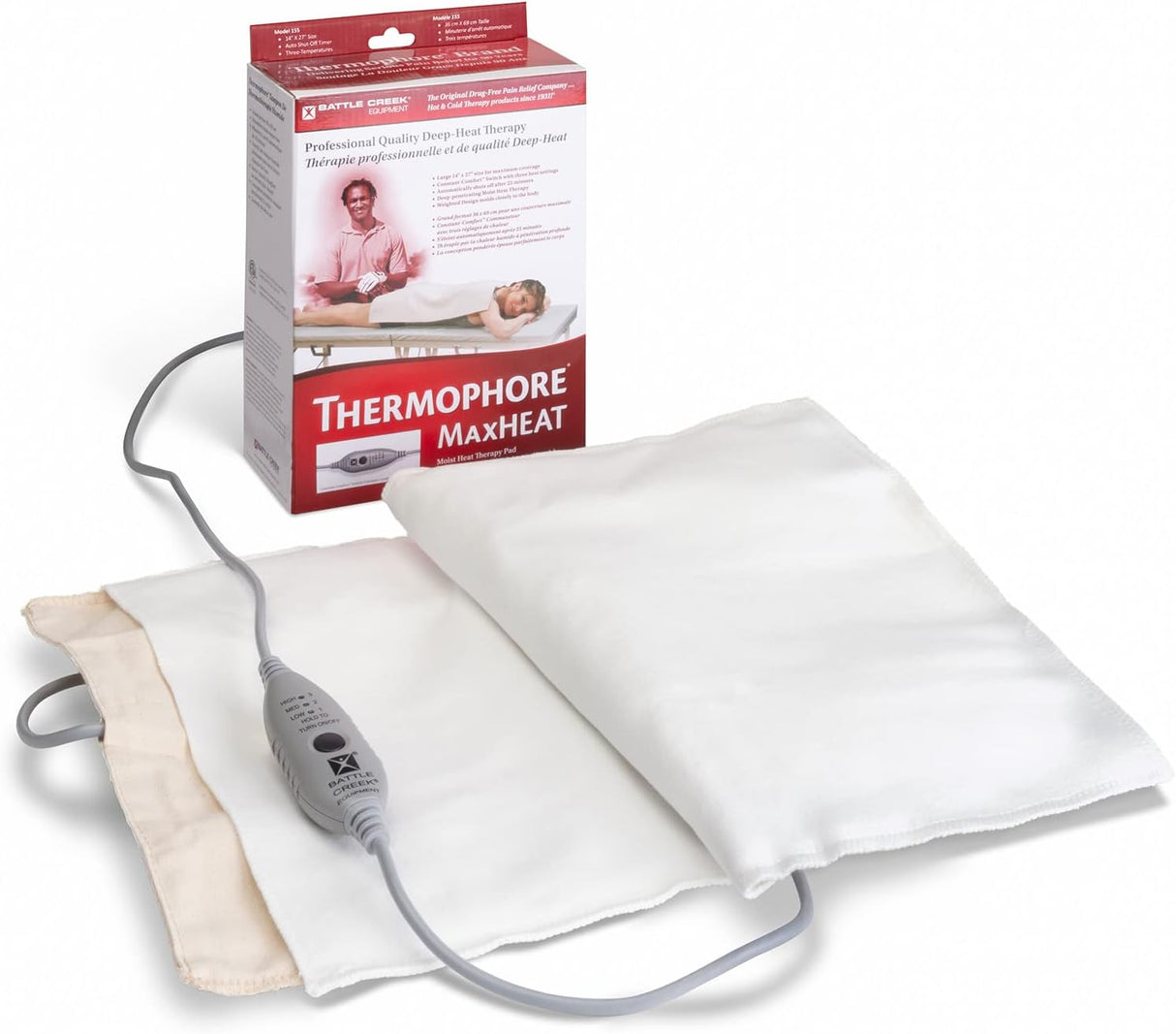 Thermophore MaxHeat Moist Heating Pad, Large 14" x 27", Model 155