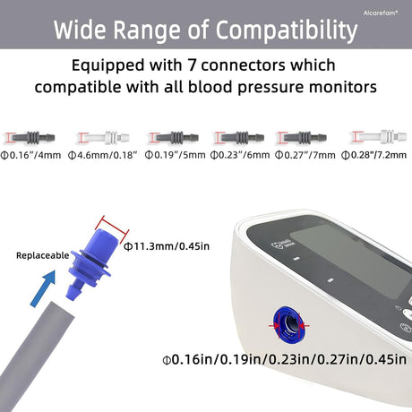 Replacement Blood Pressure Monitor Cuff with Connectors Pediatric to XXXL Sizes