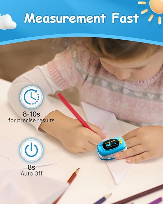 HealthTree Children’s Fingertip Pulse Oximeter (Blue)