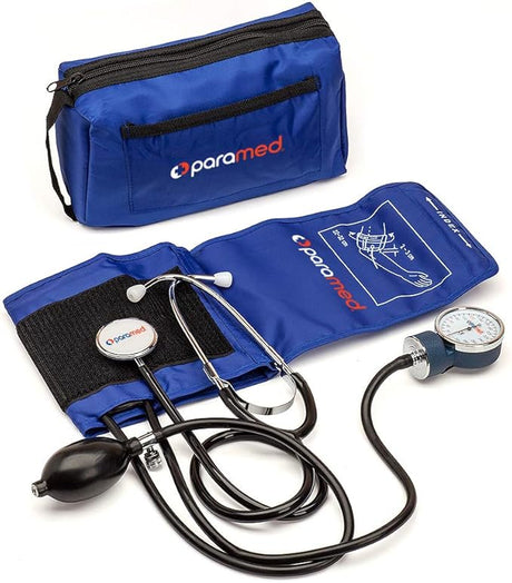 Paramed Aneroid Sphygmomanometer with Stethoscope Manual Blood Pressure Cuff Kit 8.7"–16.5"