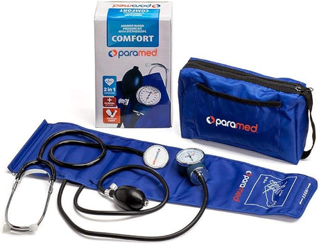 Paramed Aneroid Sphygmomanometer with Stethoscope Manual Blood Pressure Cuff Kit 8.7"–16.5"