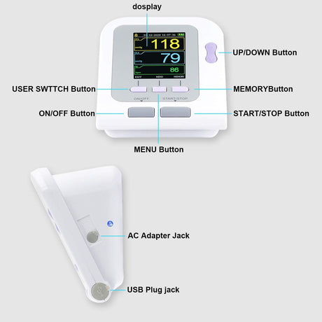 CONTEC 08A Upper Arm Blood Pressure Monitor with 3 Cuffs