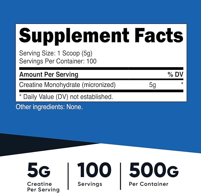 Nutricost Creatine Monohydrate – Unflavored, Micronized Powder