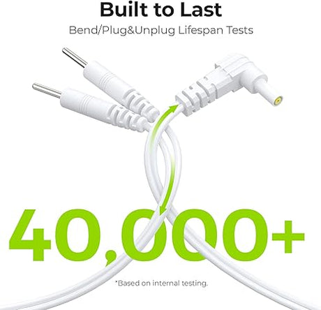 AUVON TENS Lead Wires – 2-Pack Durable Cables with 2mm Pin & 2.35mm Plug