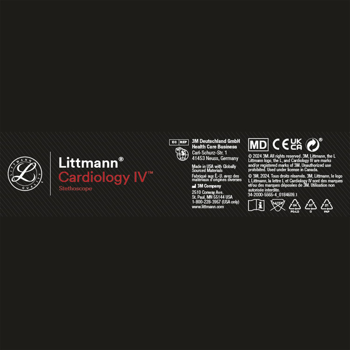 3M Littmann Cardiology IV Stethoscope – Black Finish