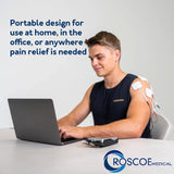 Roscoe Medical TENS & EMS Muscle Stimulator – 4 Channel OTC Unit