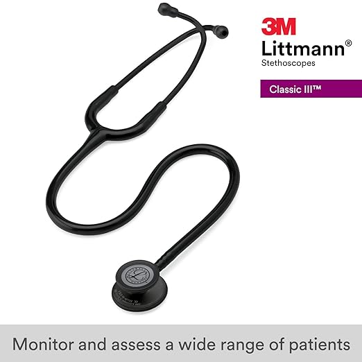 Littmann Classic III Stethoscope – Matte Black Finish, 27