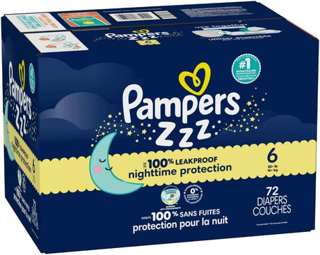 Pampers ZZZ Overnights Size 6 Diapers (35+ lbs)