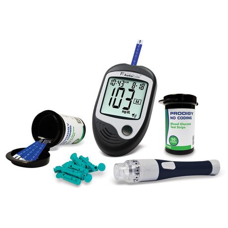 PRODIGY 10500 Talking Blood Glucose Meter Kit with 100 No-Coding Test Strips