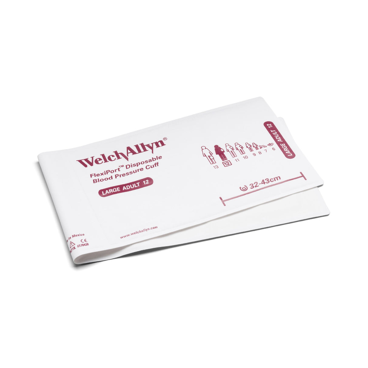 Size-12 Welch Allyn FlexiPort Disposable Blood Pressure Cuff – Large Adult (20/Case)