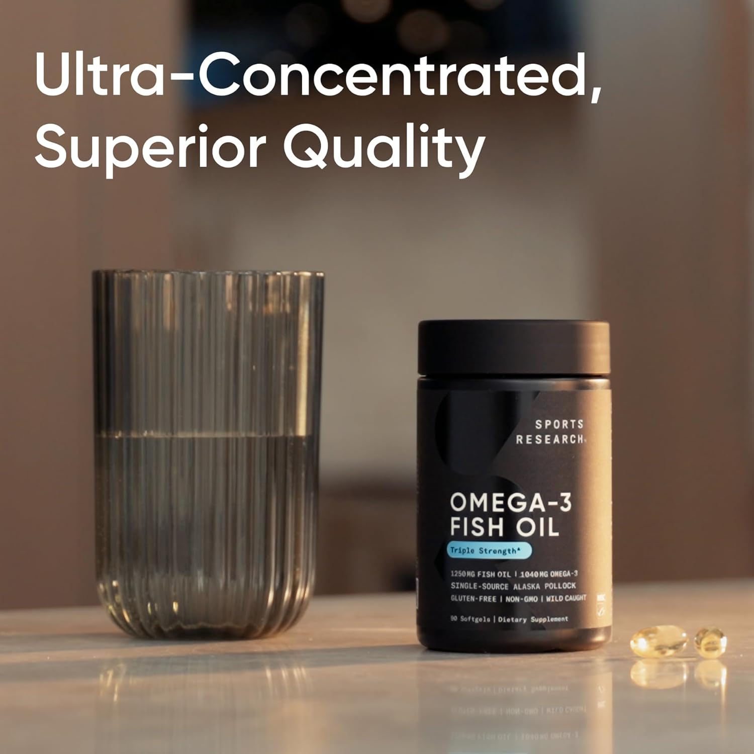 Sports Research Omega-3 Fish Oil Mini-Softgels — Brain & Heart