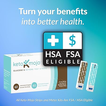 Keto-Mojo Blood Glucose & Ketone Test Strips Combo Pack – 120 Count
