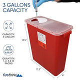 Oakridge Products Large Sharps Container 3 Gallon Biohazard Disposal