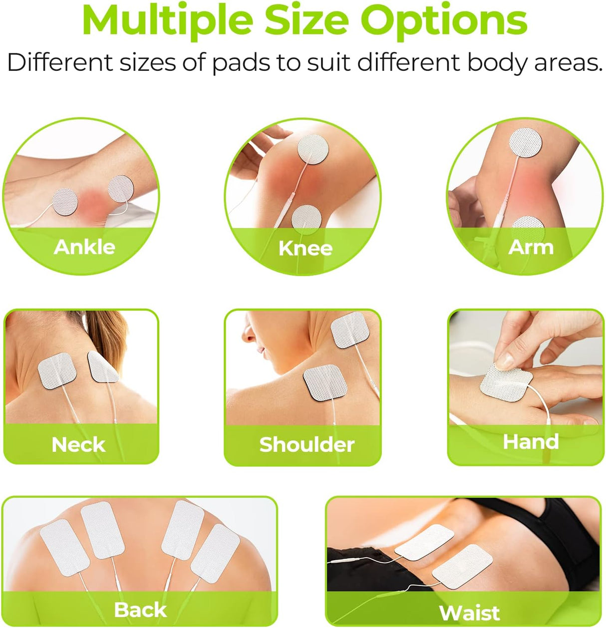 AUVON TENS Unit Replacement Pads – 20-Pack Mixed Sizes