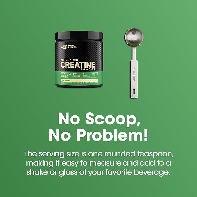 Optimum Nutrition Creatine Monohydrate – Unflavored, Micronized Powder