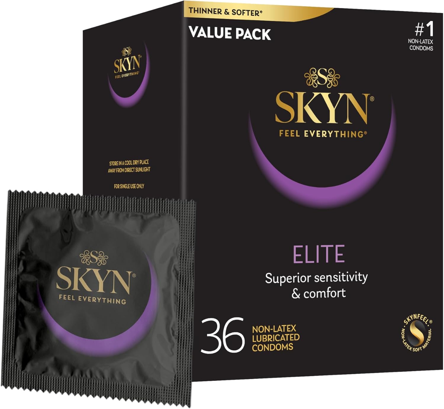 SKYN Elite, Ultra-Soft and Ultra-Thin Latex Free Condoms, 36pcs Value Pack SKYN Elite, Ultra-Soft and Ultra-Thin Latex Free Condoms, 36pcs Value Pack