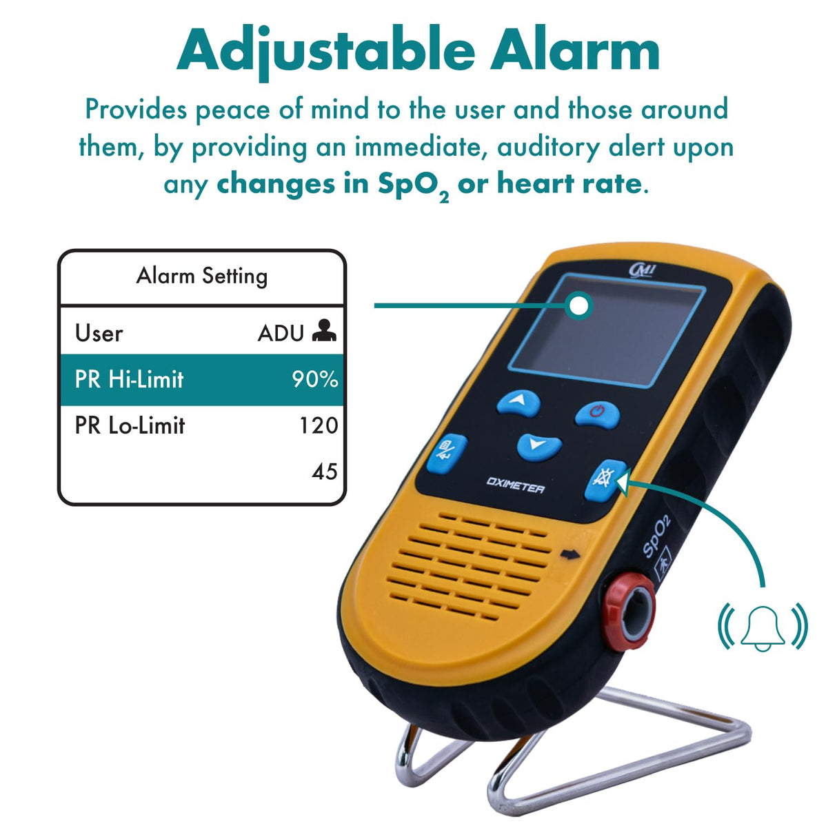 CMI Health Battery Operated Handheld Pulse Oximeter with Infant Foot Sensor & Adult Spot-Check