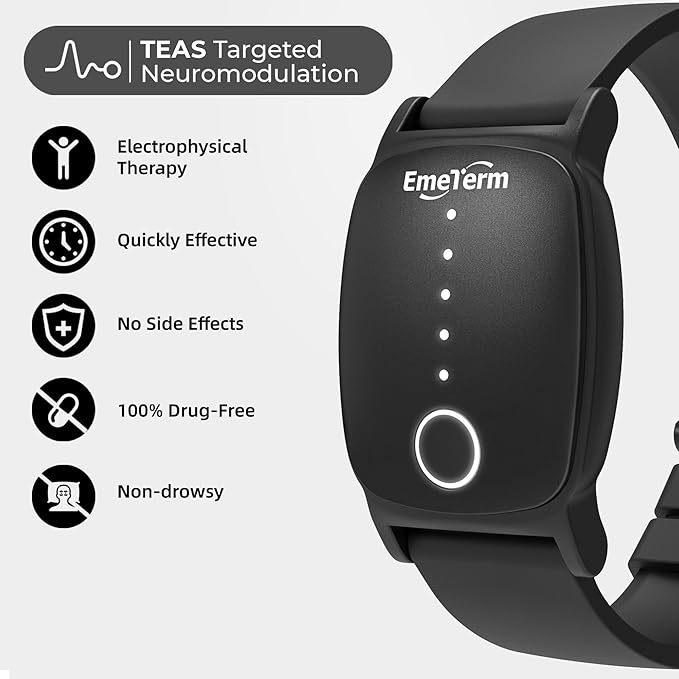 EmeTerm Explore Anti-Nausea Wristband – Waterproof & Rechargeable (Galaxy Black)