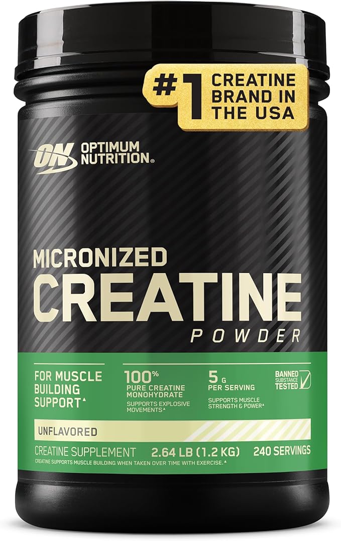 Optimum Nutrition Creatine Monohydrate – Unflavored, Micronized Powder