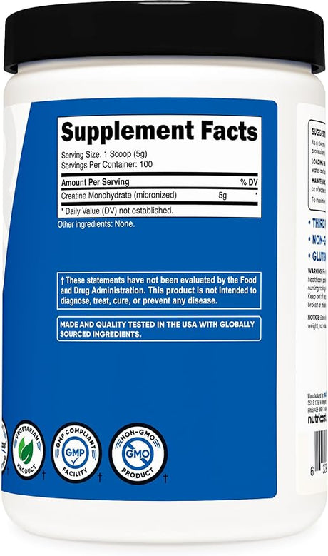 Nutricost Creatine Monohydrate – Unflavored, Micronized Powder