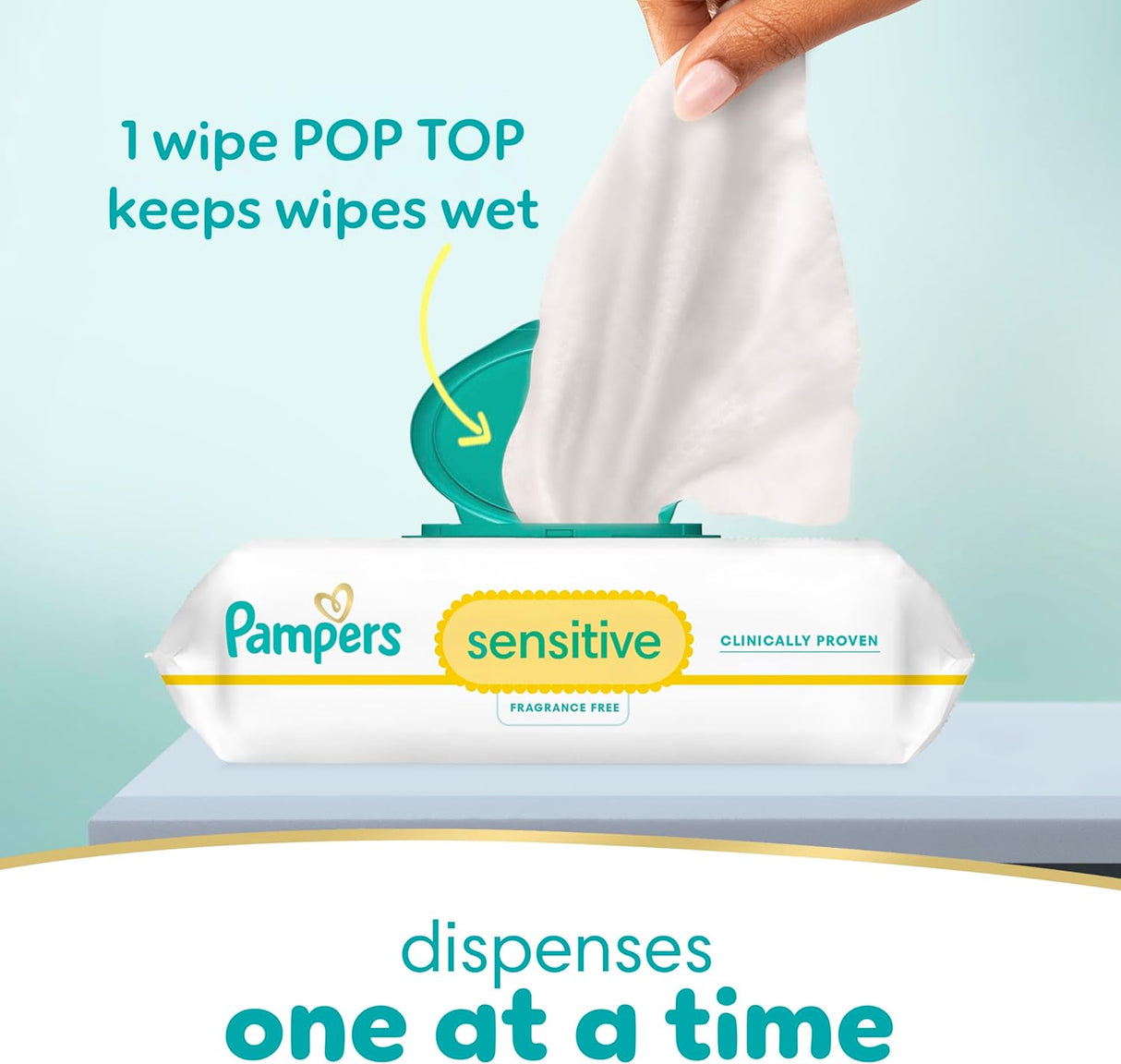 Pampers Sensitive Baby Wipes, 1008 Ct (Flip-Top + Refill Packs), Unscented