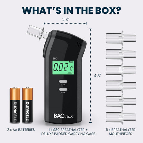 Professional BACtrack S80 Breathalyzer – DOT/NHTSA Approved, FDA Cleared