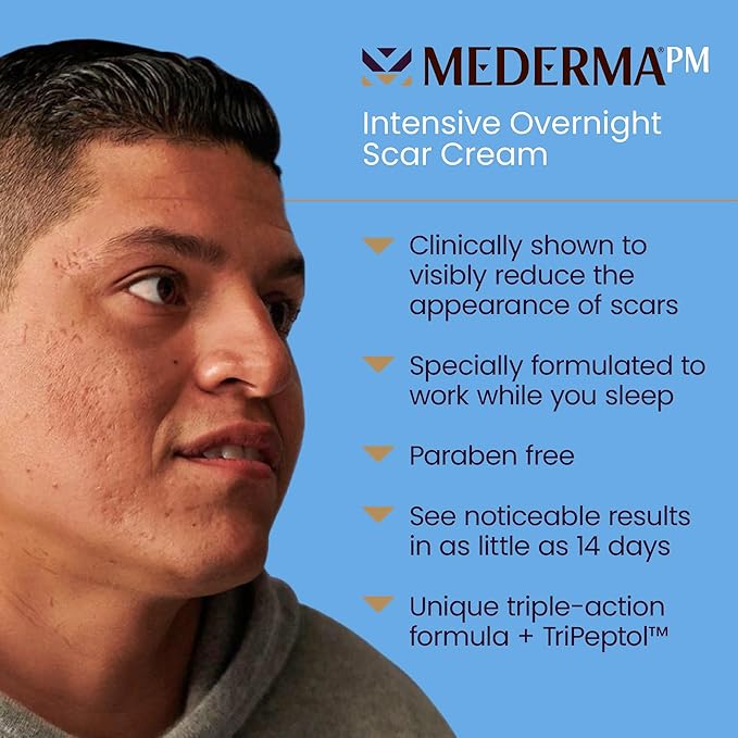 Mederma PM Intensive Overnight Scar Cream 1.7 Oz – Clinically Proven Scar Treatment While You Sleep