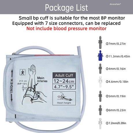 Replacement Blood Pressure Monitor Cuff with Connectors Pediatric to XXXL Sizes