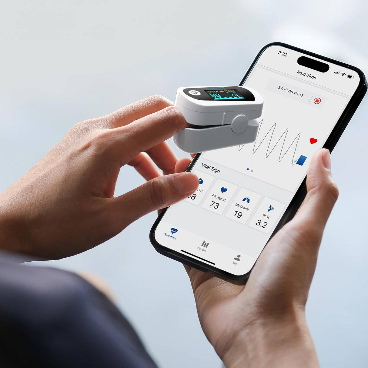 Innovo iP900BP-B Fingertip Pulse Oximeter Blood Oxygen Monitor [Bluetooth]