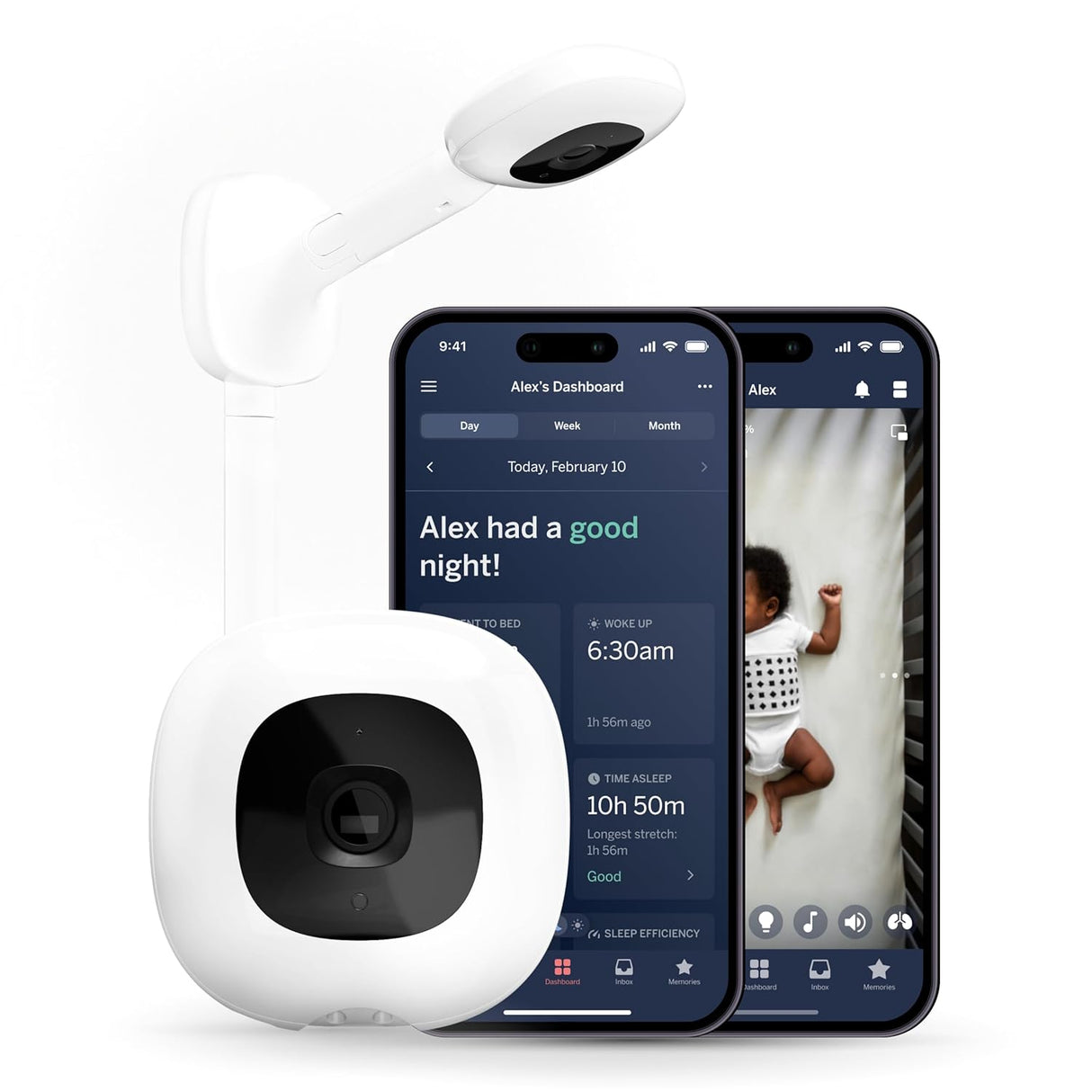 Nanit Pro Smart Baby Monitor with Wall Mount – Wi-Fi Video Camera and Breathing Tracker