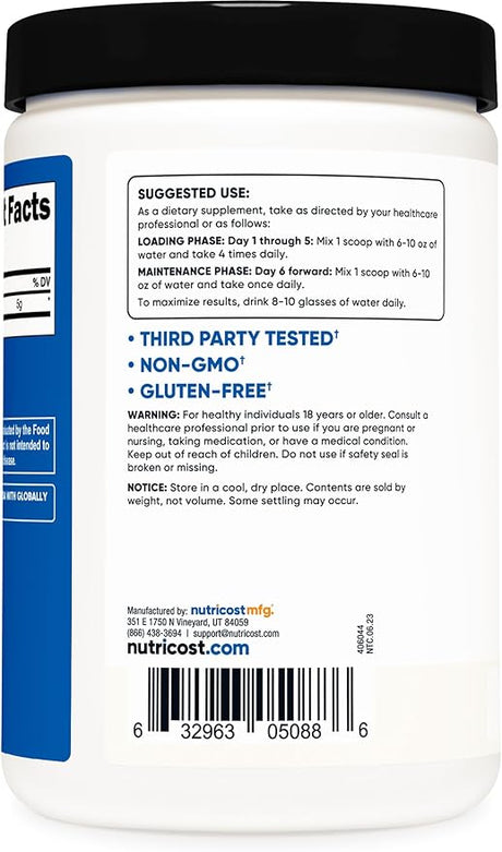 Nutricost Creatine Monohydrate – Unflavored, Micronized Powder