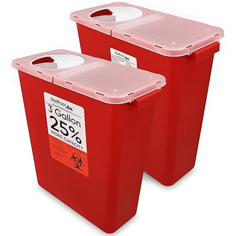 Oakridge Products Large Sharps Container 3 Gallon Biohazard Disposal