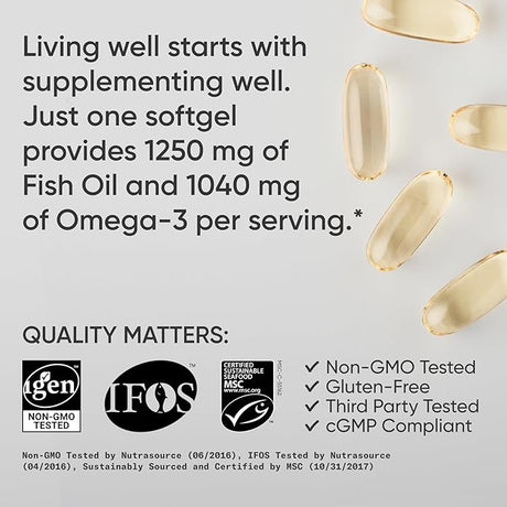Sports Research Omega-3 Fish Oil Mini-Softgels – Wild-Caught Alaskan Pollock
