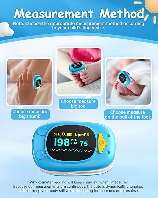 HealthTree Children’s Fingertip Pulse Oximeter (Blue)