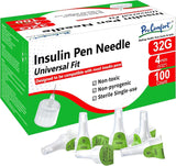 32G 4mm (1/4") Insulin Pen Needles (100 Count) – Universal Fit