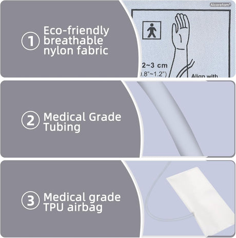 Replacement Blood Pressure Monitor Cuff with Connectors Pediatric to XXXL Sizes